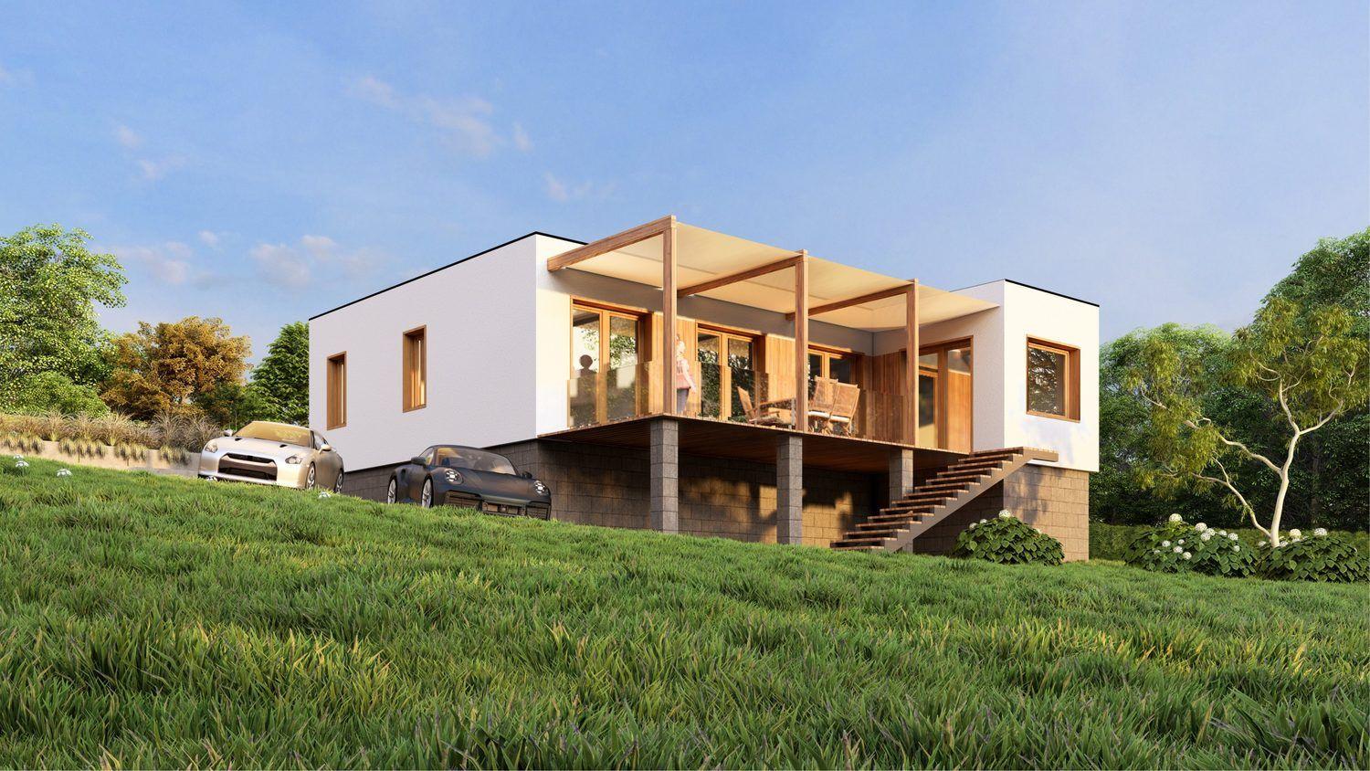 Vizualizácia 4-izbového rodinného domu Vyšný Klátov (architektonický koncept)